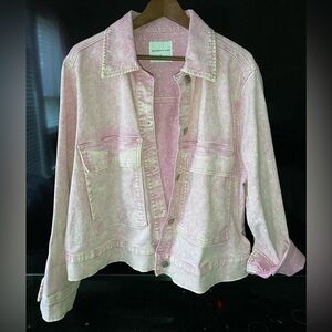 Celebrity Pink Light Pink Washed Denim Jacket